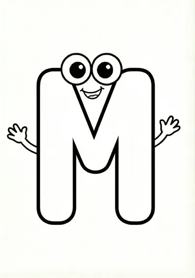 Letter M to Color - Fun Kids Drawing