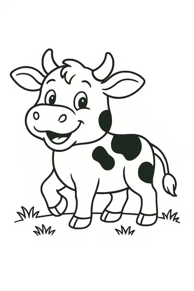 Cow to Color - Farm Animal Drawing