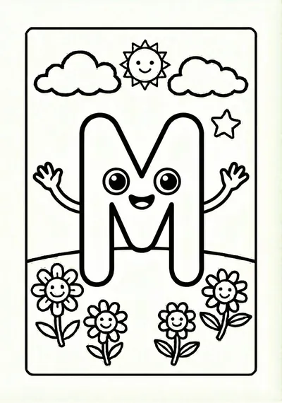 Letter M to Color - Fun Kids Drawing