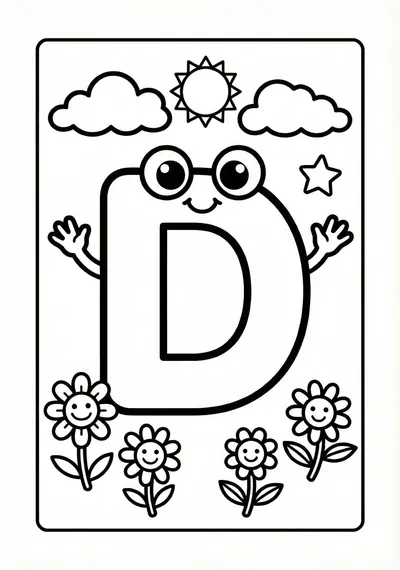Letter D to Color - Fun Kids Drawing