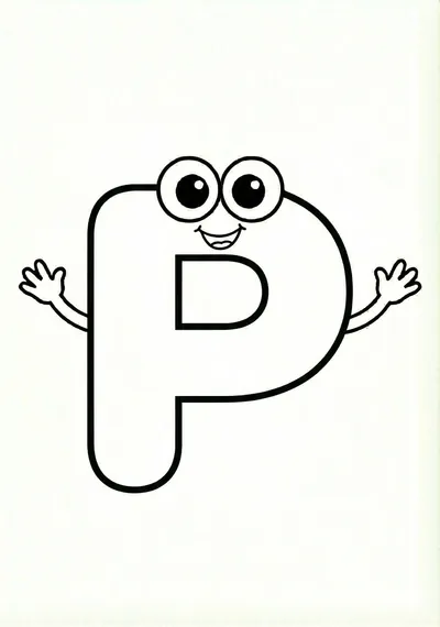 Letter P to Color - Kids Drawing