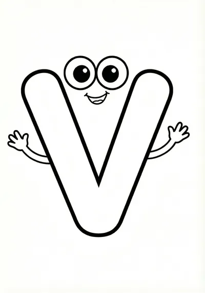 Letter V to Color - Kids Drawing