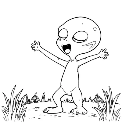 Alien Coloring Page - Free Printable