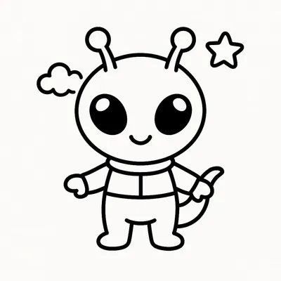 Alien Coloring Page - Free Printable