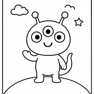 Alien Coloring Page - Free Printable