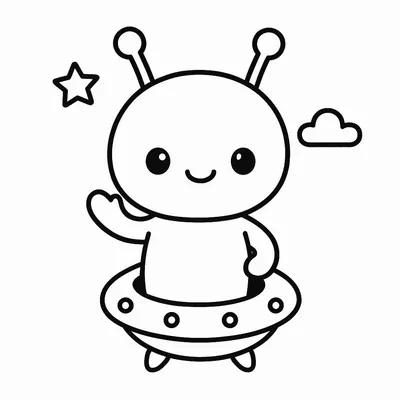 Alien Coloring Page - Free Printable