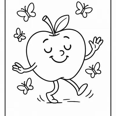 Apple Coloring Page - Free Printable