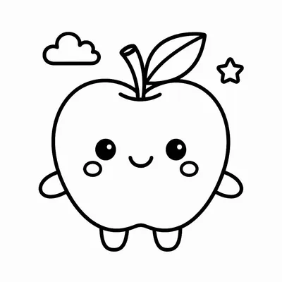Apple Coloring Page - Free Printable