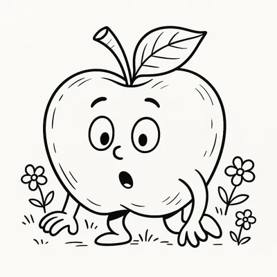 Apple Coloring Page - Free Printable
