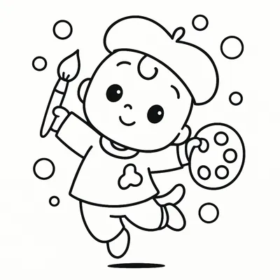 Artist Coloring Page - Free Printable