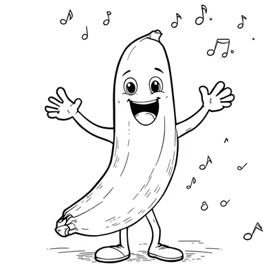 Banana Coloring Page - Free Printable