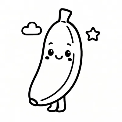 Banana Coloring Page - Free Printable