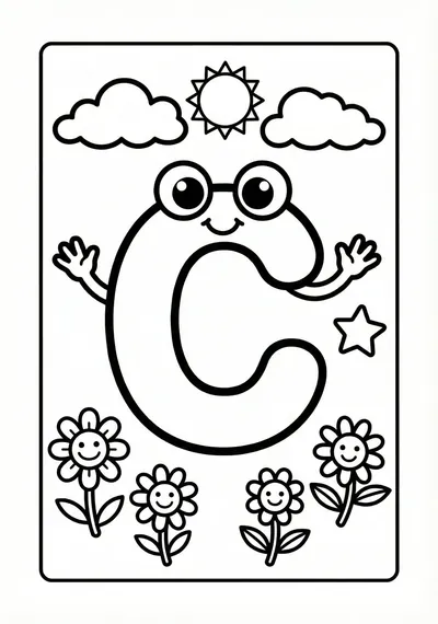 Letter C to Color - Fun Kids Drawing