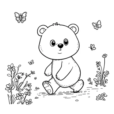 Bear Coloring Page - Free Printable