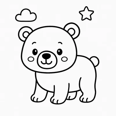 Bear Coloring Page - Free Printable