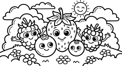 Berries to Color - Free Drawing