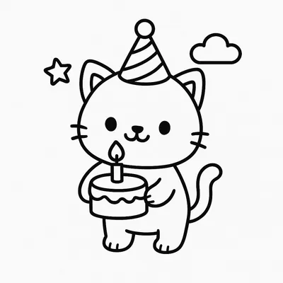 Birthday Coloring Page - Free Printable