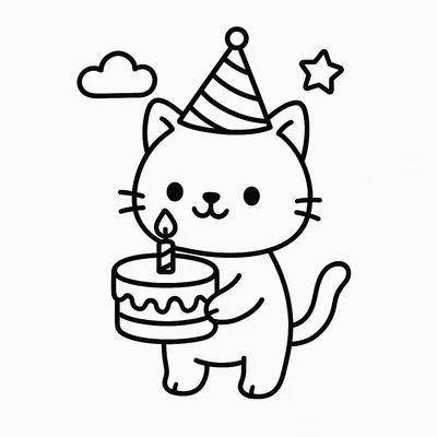 Birthday Coloring Page - Free Printable