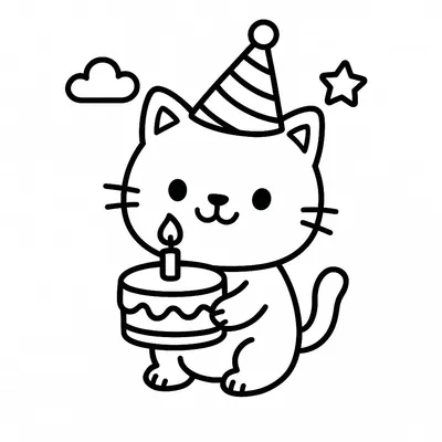 Birthday Coloring Page - Free Printable