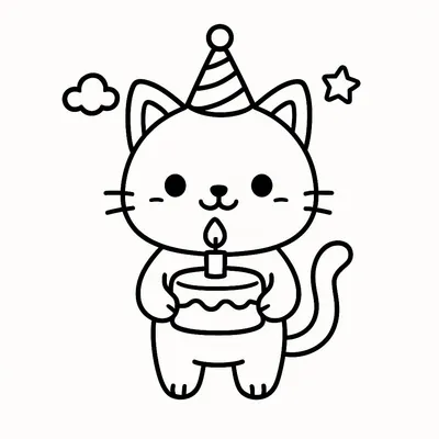 Birthday Coloring Page - Free Printable