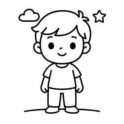 Boy Coloring Page - Free Printable