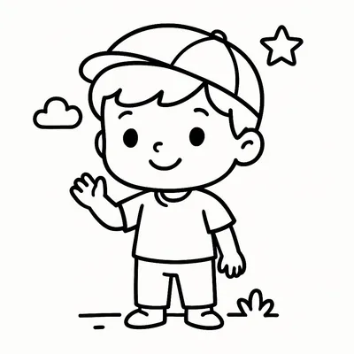 Boy Coloring Page - Free Printable