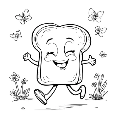 Bread Coloring Page - Free Printable