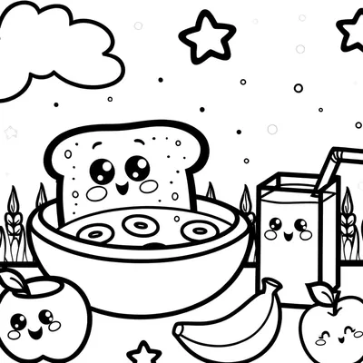 Breakfast Coloring Page - Free Printable