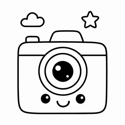 Camera Coloring Page - Free Printable