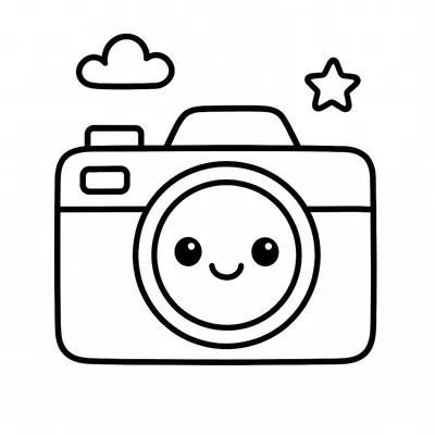 Camera Coloring Page - Free Printable