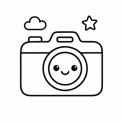 Camera Coloring Page - Free Printable