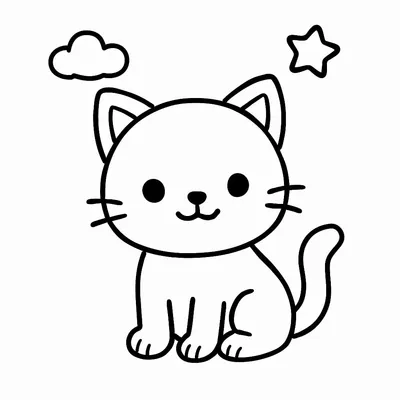 Cat Coloring Page - Free Printable