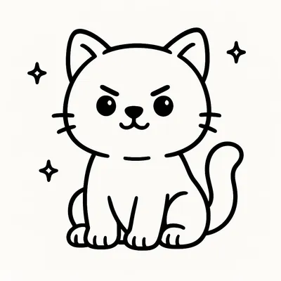 Cat Coloring Page - Free Printable