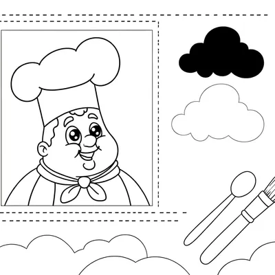 Chef Coloring Page - Free Printable