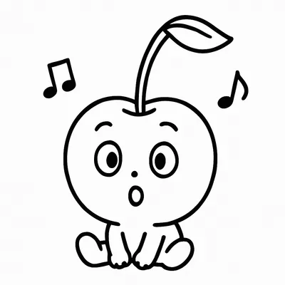 Cherry Coloring Page - Free Printable