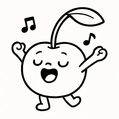 Cherry Coloring Page - Free Printable