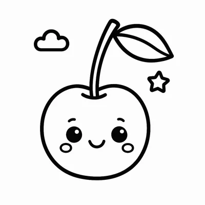 Cherry Coloring Page - Free Printable