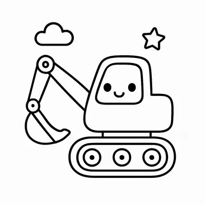 Construction Vehicles Coloring Page - Free Printable