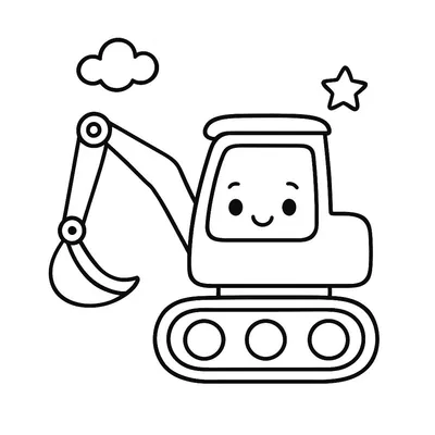 Construction Vehicles Coloring Page - Free Printable