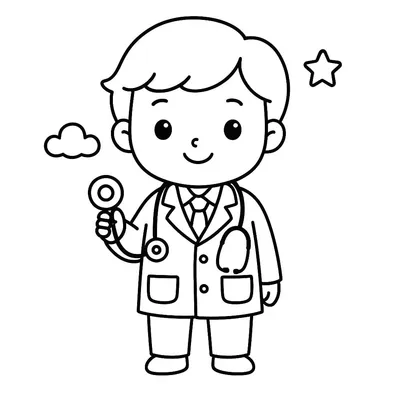 Doctor Coloring Page - Free Printable