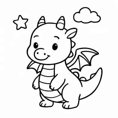 Dragon Coloring Page - Free Printable