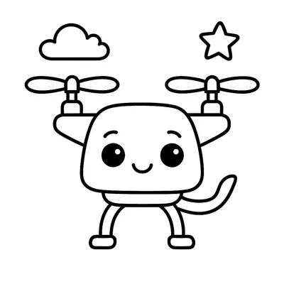 Drone Coloring Page - Free Printable