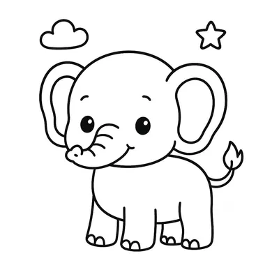 Elephant Coloring Page - Free Printable