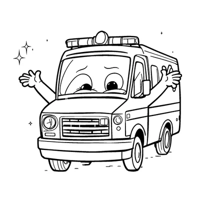 Emergency Vehicles Coloring Page - Free Printable