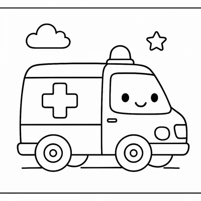 Emergency Vehicles Coloring Page - Free Printable