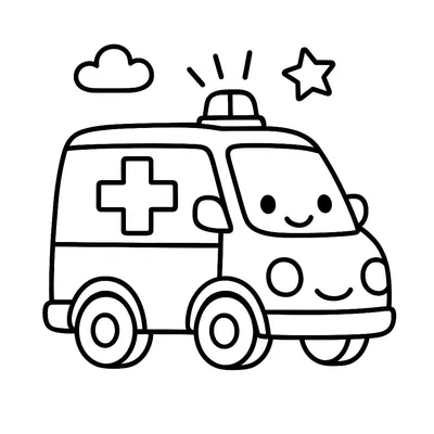 Emergency Vehicles Coloring Page - Free Printable