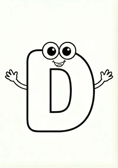 Letter D to Color - Fun Kids Drawing