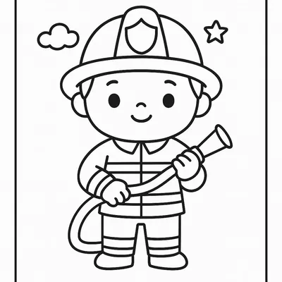 Firefighter Coloring Page - Free Printable