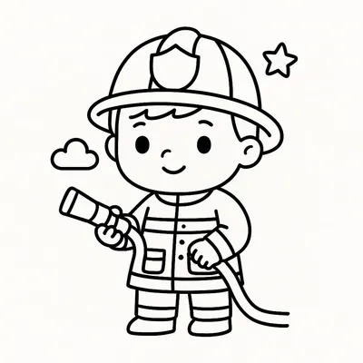 Firefighter Coloring Page - Free Printable
