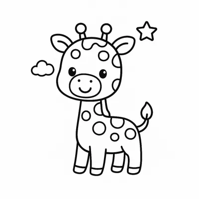 Giraffe Coloring Page - Free Printable